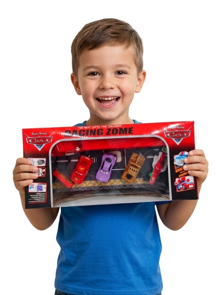 بريميم مجموعة سيارات سباق السيارات للأطفال - سيارات ماكوين مصبوبة مع صندوق عرض - Image 3